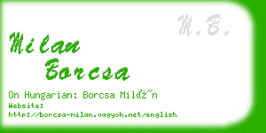 milan borcsa business card